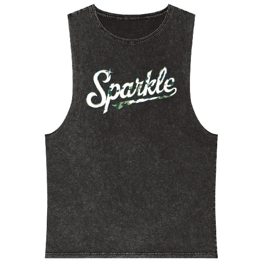 The Sparkle Army Camouflage Mineral Wash Tank Tops
