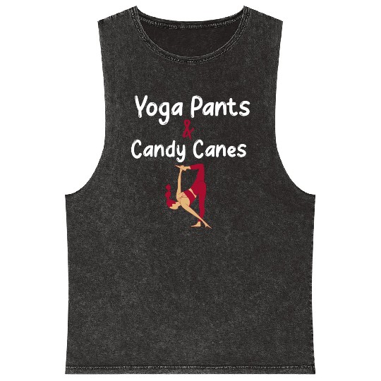 Yoga Pants & Candy Canes Christmas Yoga Mineral Wash Tank Tops