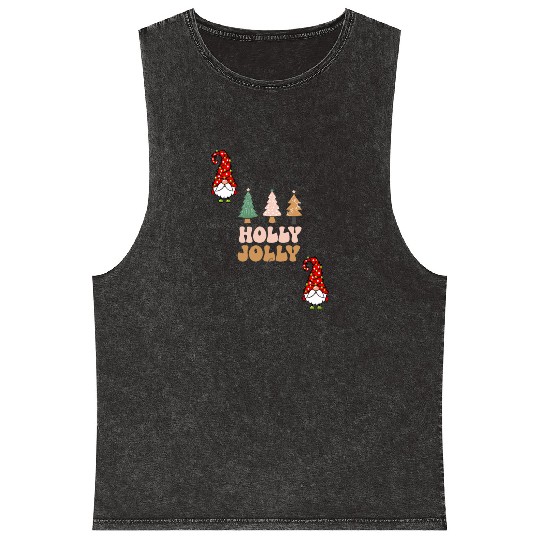 Holly Jolly Vibes Mineral Wash Tank Tops