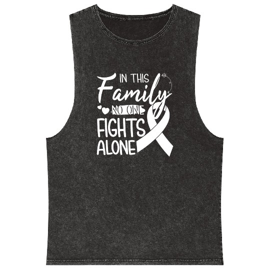 No one fights alone Lung Cancer Awareness Month Mineral Wash Tank Tops