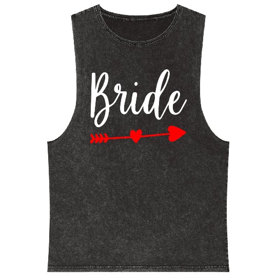 Bride Wedding Engagement Bachelorette Party Mineral Wash Tank Tops