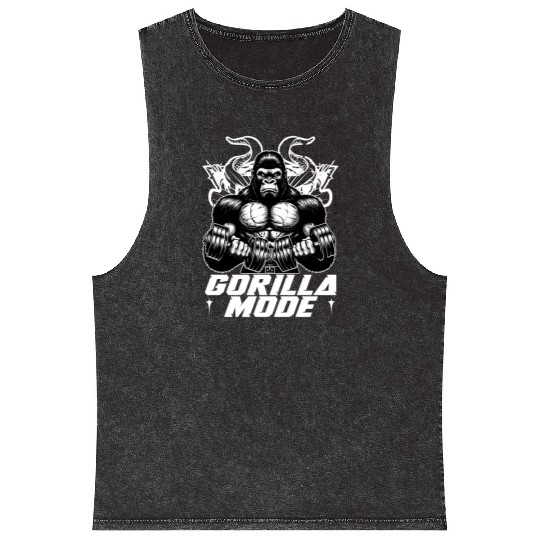 Gorilla Mode Workout Gym Mineral Wash Tank Tops