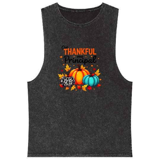 One Thankful Principal Thanksgiving Principal Fall Mineral Wash Tank Tops