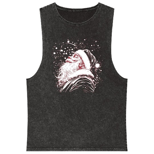 santa claus Mineral Wash Tank Tops