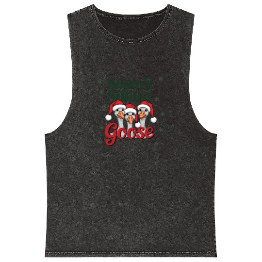 Cute Christmas, Santa Claus Funny Christmas Mineral Wash Tank Tops