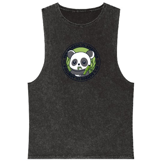 99% Bamboo 1% Ambition Panda Bear Friend Lover Mineral Wash Tank Tops