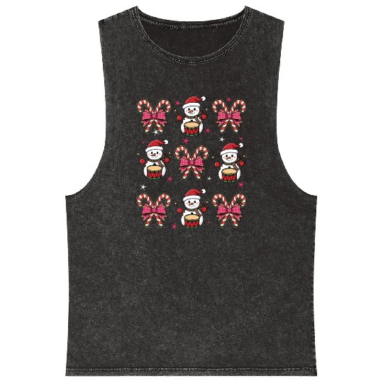 Cute Christmas, Funny Christmas, Snowman Christmas Mineral Wash Tank Tops