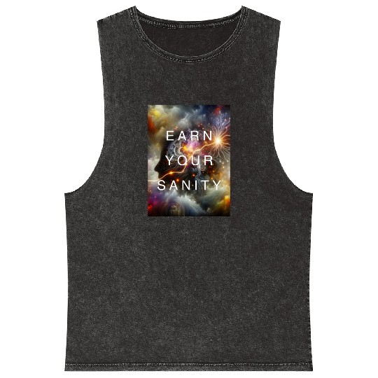 EARN YOUR SANITY Mineral Wash Tank Tops