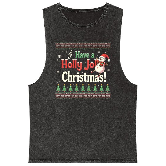 Have a holly joy christmas Mineral Wash Tank Tops