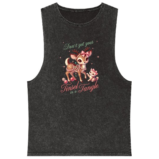 Don t Get Your Tinsel in a Tangle, Merry Christmas Mineral Wash Tank Tops