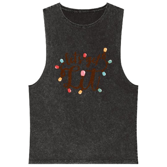 Lets Get Lit, Merry Christmas Mineral Wash Tank Tops