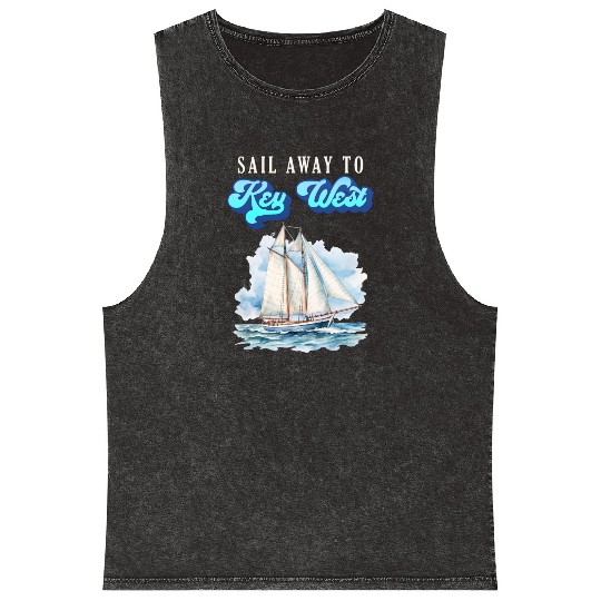 SAIL AWAY TO KEY-WEST Florida Keys Sunshine-State Mineral Wash Tank Tops