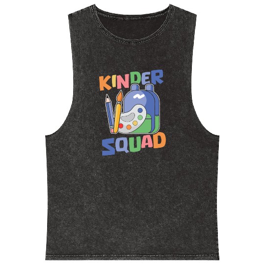Elementary Teacher Squad Mineral Wash Tank Tops