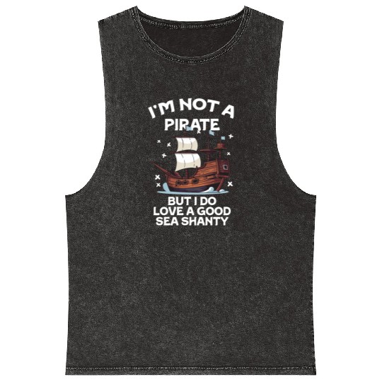 Sailor Meme Pirate Ship Ocean Sailing Mineral Wash Tank Tops