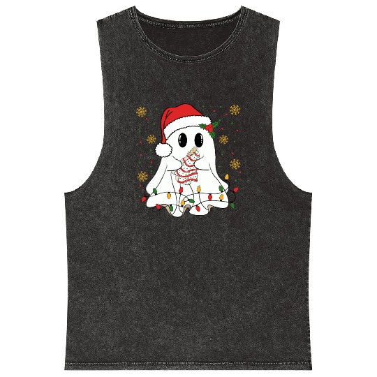 Ghost Christmas Mineral Wash Tank Tops