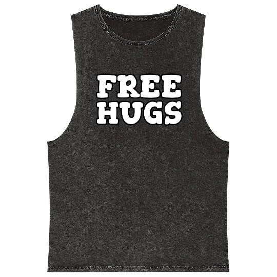 Free Hugs Mineral Wash Tank Tops