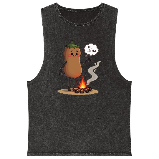 Chestnuts Roasting Christmas Cartoon Mineral Wash Tank Tops