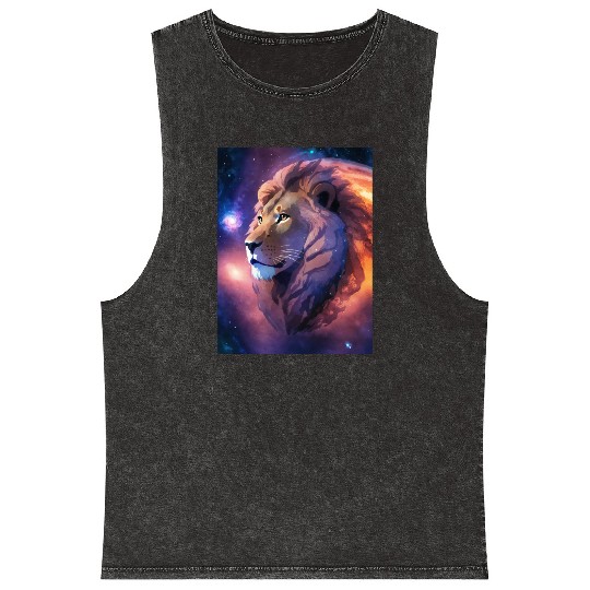 Cosmic Lion: King of the Galaxy Mineral Wash Tank Tops