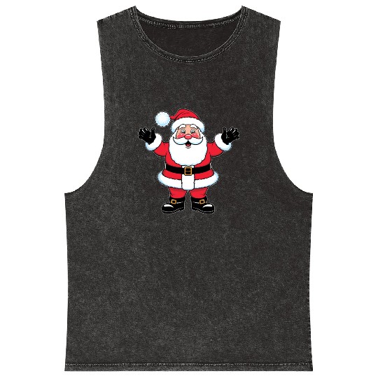jolly Santa Claus Mineral Wash Tank Tops