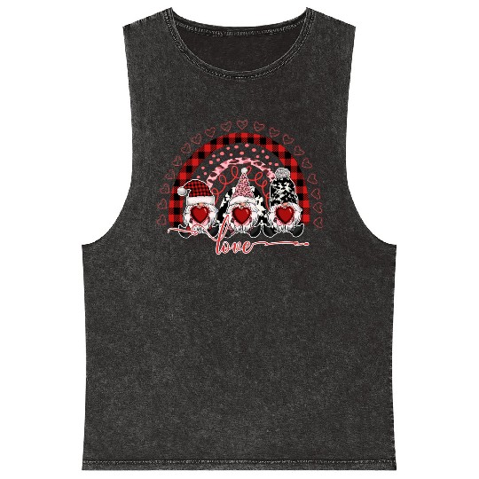 Gnomes Valentines Revelin Mineral Wash Tank Tops