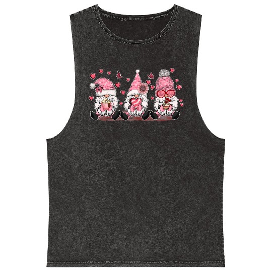Gnomes Valentines Revelin Mineral Wash Tank Tops