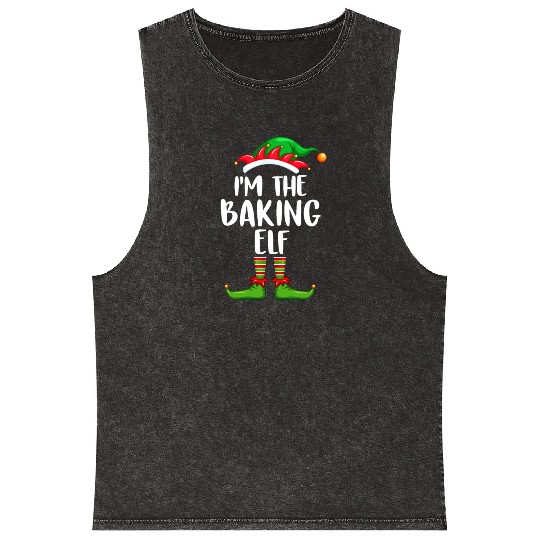 I'm The Baking Elf Mineral Wash Tank Tops Matching Family Christmas