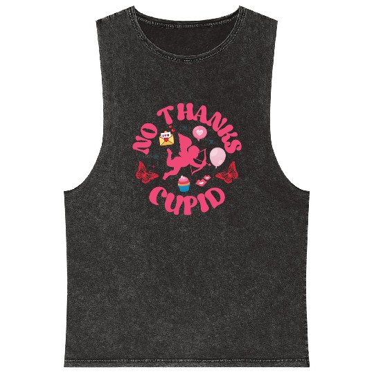 No Thanks Cupid Mineral Wash Tank Tops
