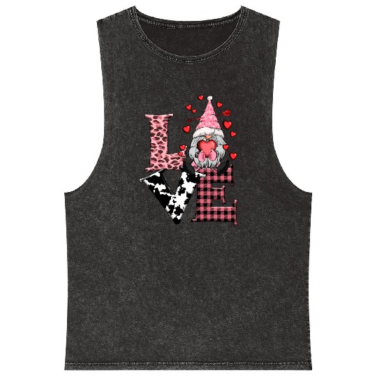 Gnomes Valentines Revelin Mineral Wash Tank Tops