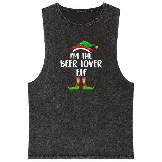 I'm The Beer Lover Elf Mineral Wash Tank Tops Matching Family