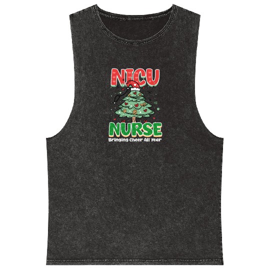 NICU Christmas NICU Nurse, Bringing Cheer All Year Mineral Wash Tank Tops