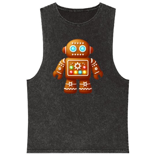 GingerTech Technology Gingerbread Man Mineral Wash Tank Tops