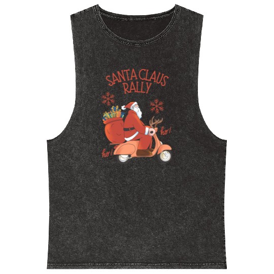 Santa Claus Rally Mineral Wash Tank Tops
