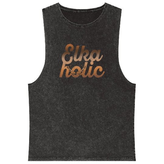 Elk Hunting Elkaholic Hunters Mineral Wash Tank Tops