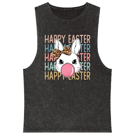 Happy Easter Bunny, Easter Day Mineral Wash Tank Tops