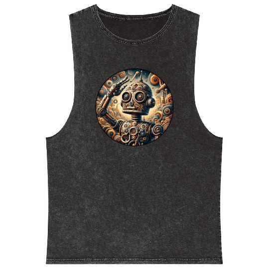 Robot, Boy, Child, Salute, Science Mineral Wash Tank Tops