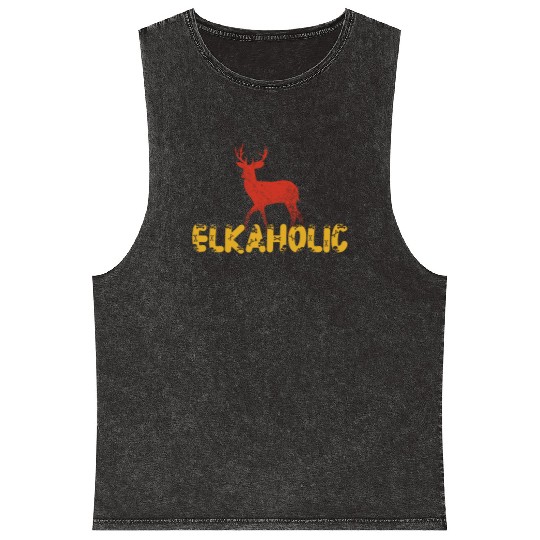 Elk Hunting Elkaholic Hunters Mineral Wash Tank Tops