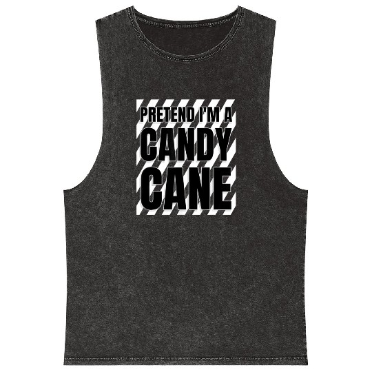 Pretend I'm A Candy Cane Mineral Wash Tank Tops Adult Kids Men Women