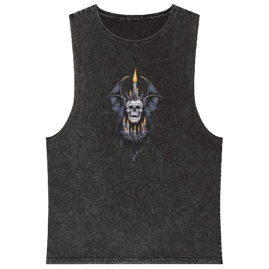 Dark Rose Designs Gothic Art Creations Mineral Wash Tank Tops