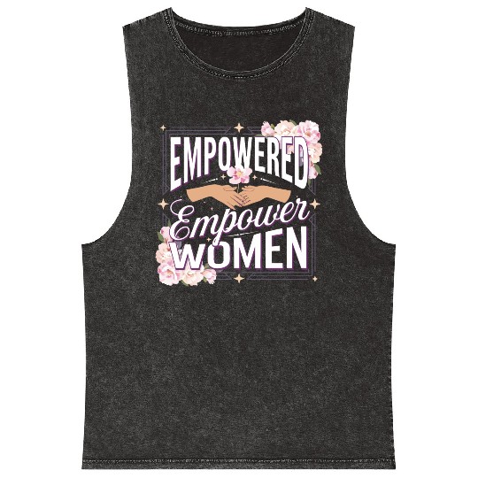 strength in sisterhood Mineral Wash Tank Tops
