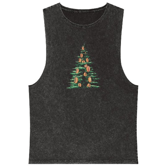 Hot Dog Christmas Tree Holiday Cheer Mineral Wash Tank Tops