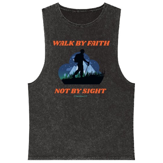 Walk By Faith Not By Sight Verse Mineral Wash Tank Tops