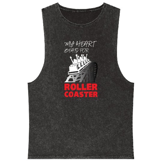 My Heart Beats for Roller Coaster Mineral Wash Tank Tops