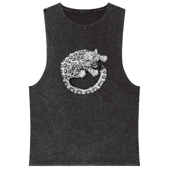 Snow Leopard Cub Mineral Wash Tank Tops