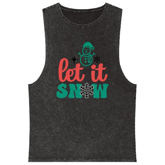 let it snow Mineral Wash Tank Tops