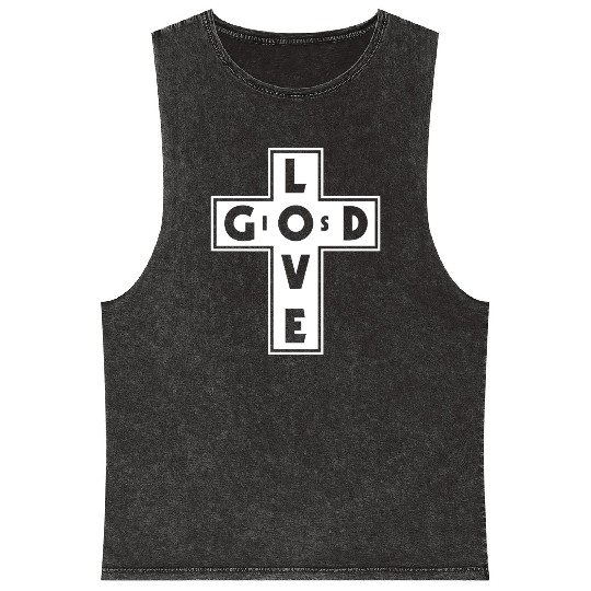 God Is Love Love Jesus Christian Christmas Mineral Wash Tank Tops