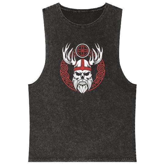 Asatru Valhalla Scandinavian Pride Norsemen Viking Mineral Wash Tank Tops