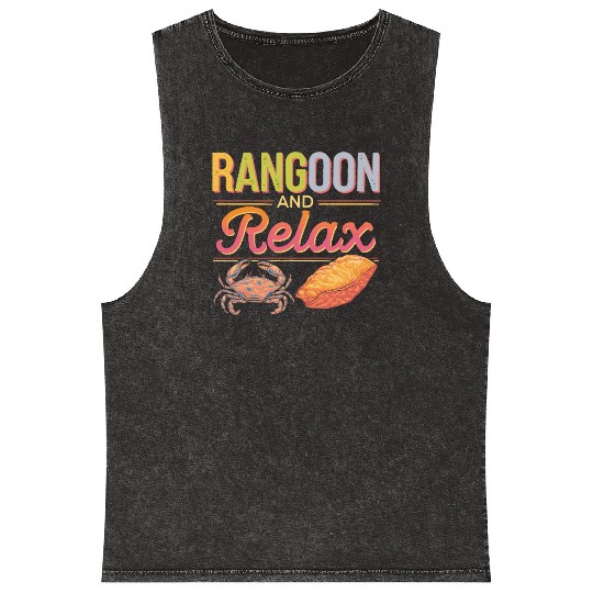 Crab Rangoon Lover American Chinese Sea Food Mineral Wash Tank Tops