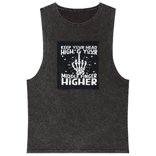 Middle Finger Higher Mineral Wash Tank Tops