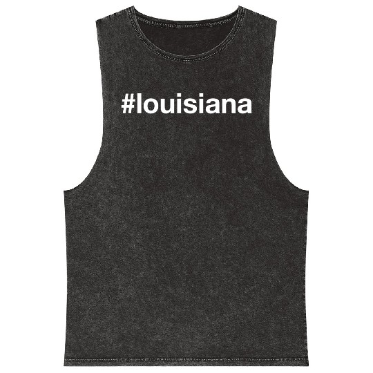 LOUISIANA Hashtag Mineral Wash Tank Tops