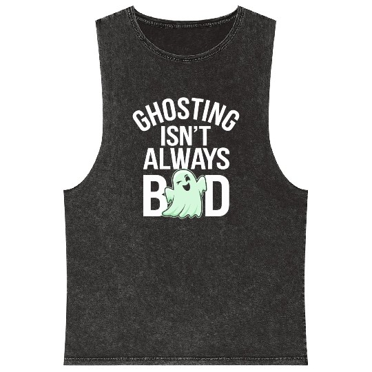 Paranormal Comedy Funny Ghost Humor Lighthearted Mineral Wash Tank Tops